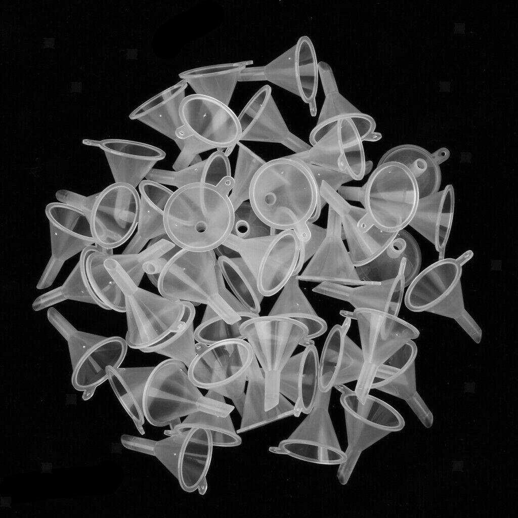50pcs Clear Mini Funnels For Filling Small Perfume Essential Oils Bottles