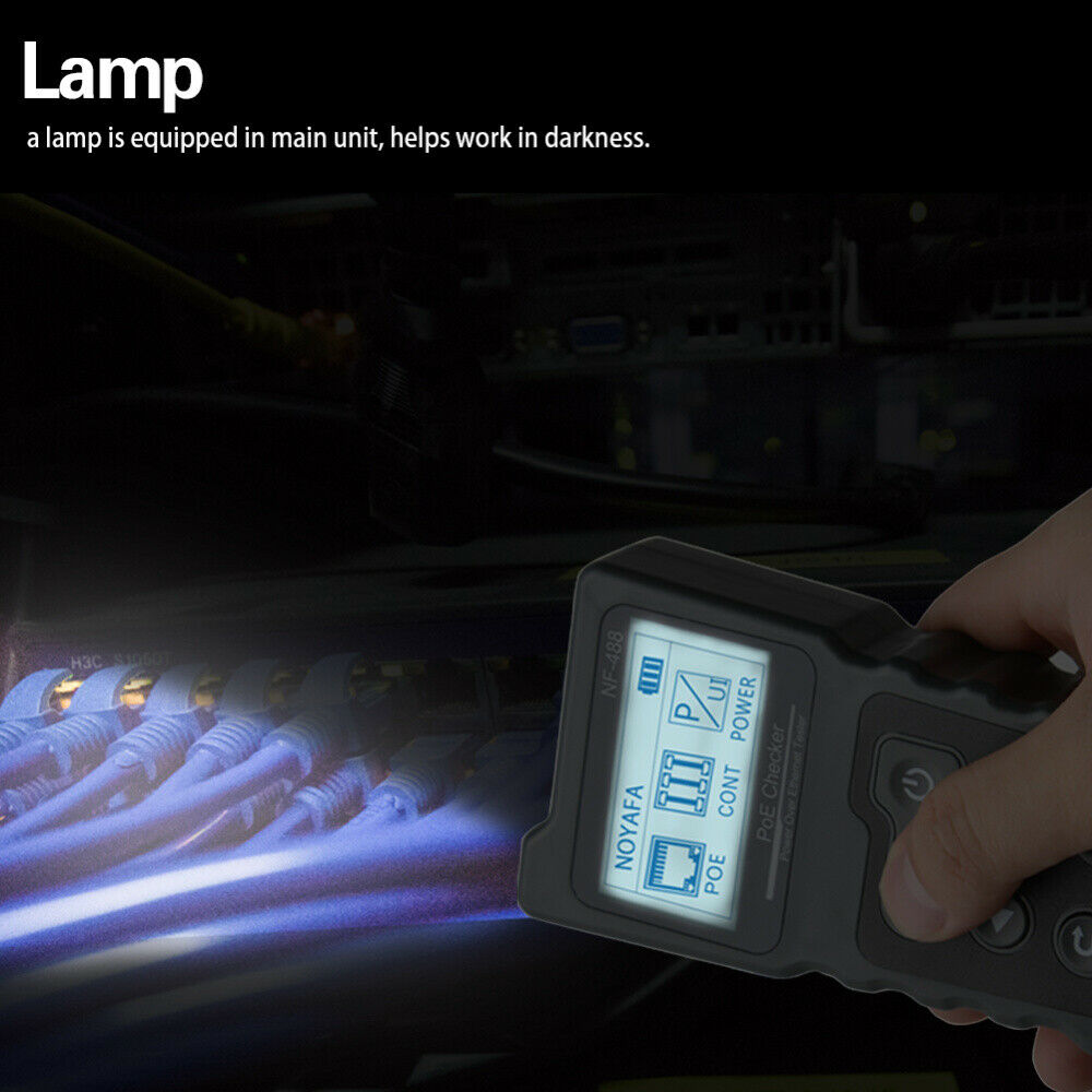 NF-488 POE Tester Automatically identify POE voltage/load/loop/power test