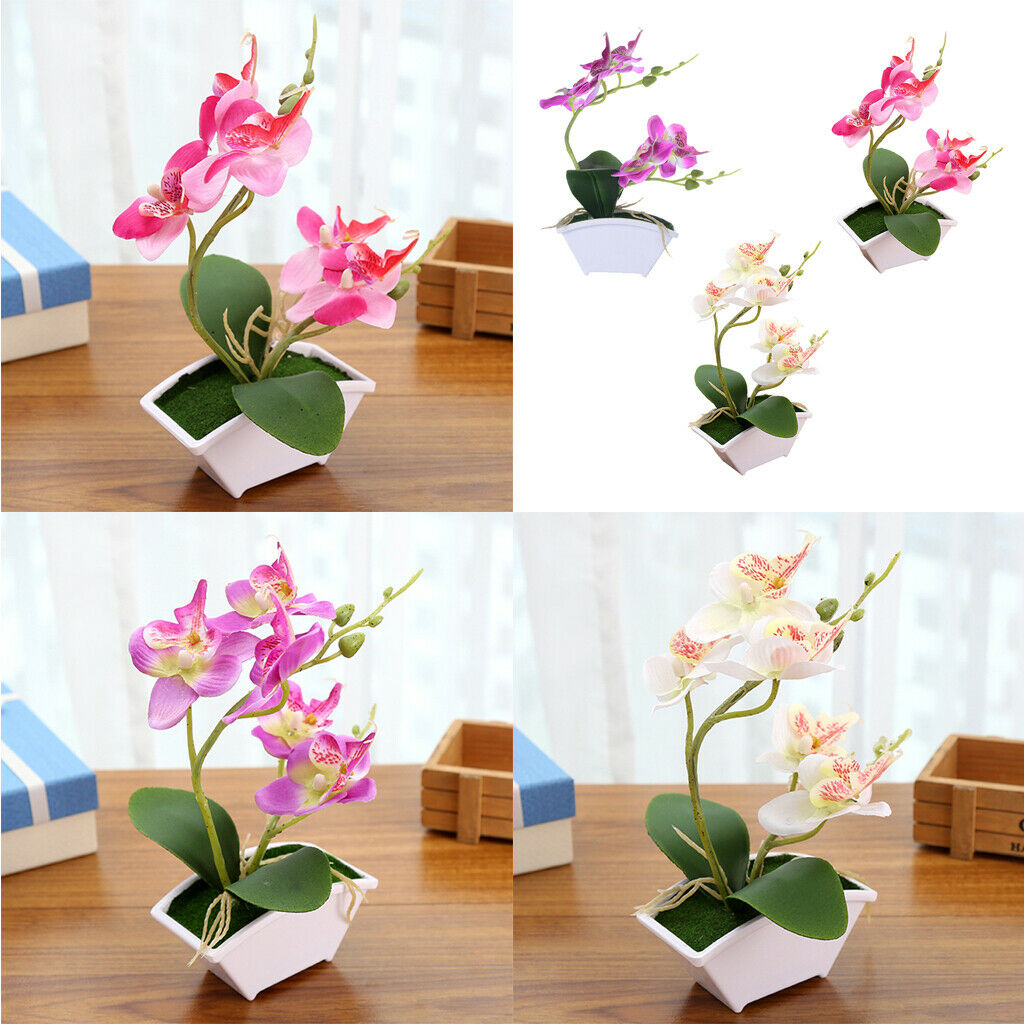 3 Pieces Ceramic Bonsai Flower Decoration Home Floral Decoration for Bedroom,