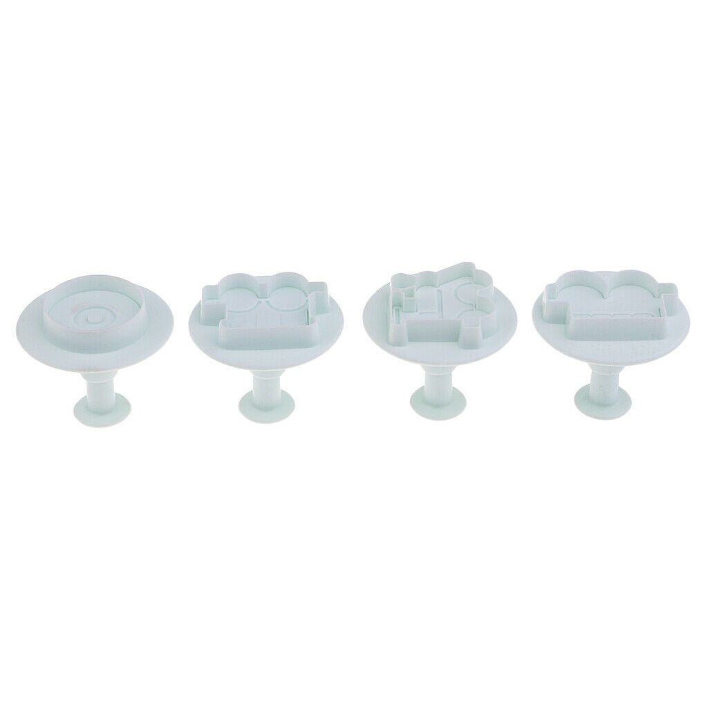 4Pcs Hand Pressure Cake Mould Fondant Cake Mould Transport Truck Tire