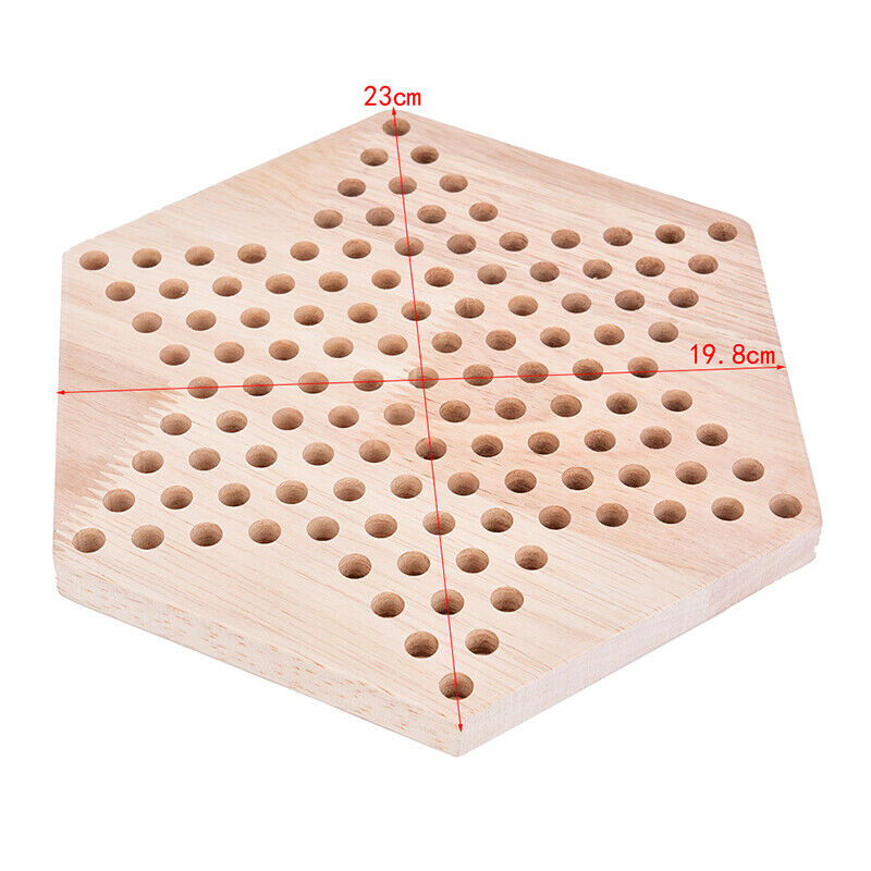 1PC Most Popular Traditional Hexagon Wooden Chinese Checkers Family Game SetY Tt