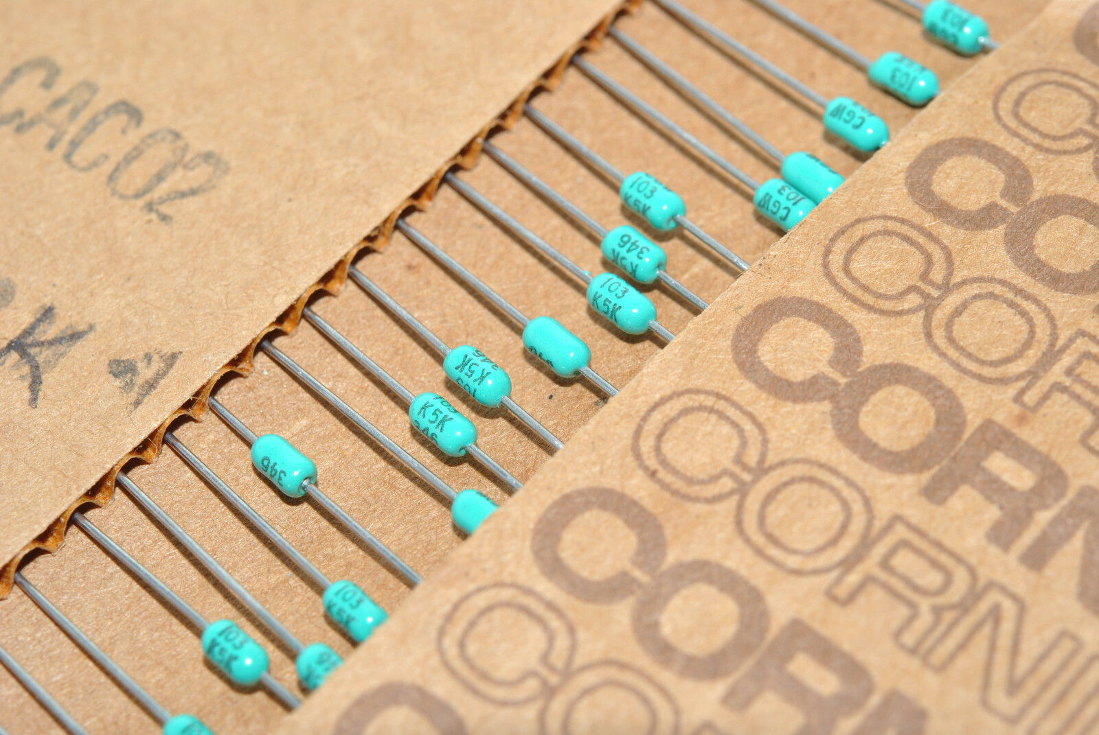 25pcs - CORNING CAC02-1002K-CGW 0.01uF (0,01µF 10nF)  Capacitor - CGW103K5K NOS