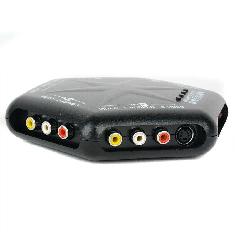 5 Way 4 in 1 out S-Video Audio Game RCA AV Switch Box Selector Splitter + Remote