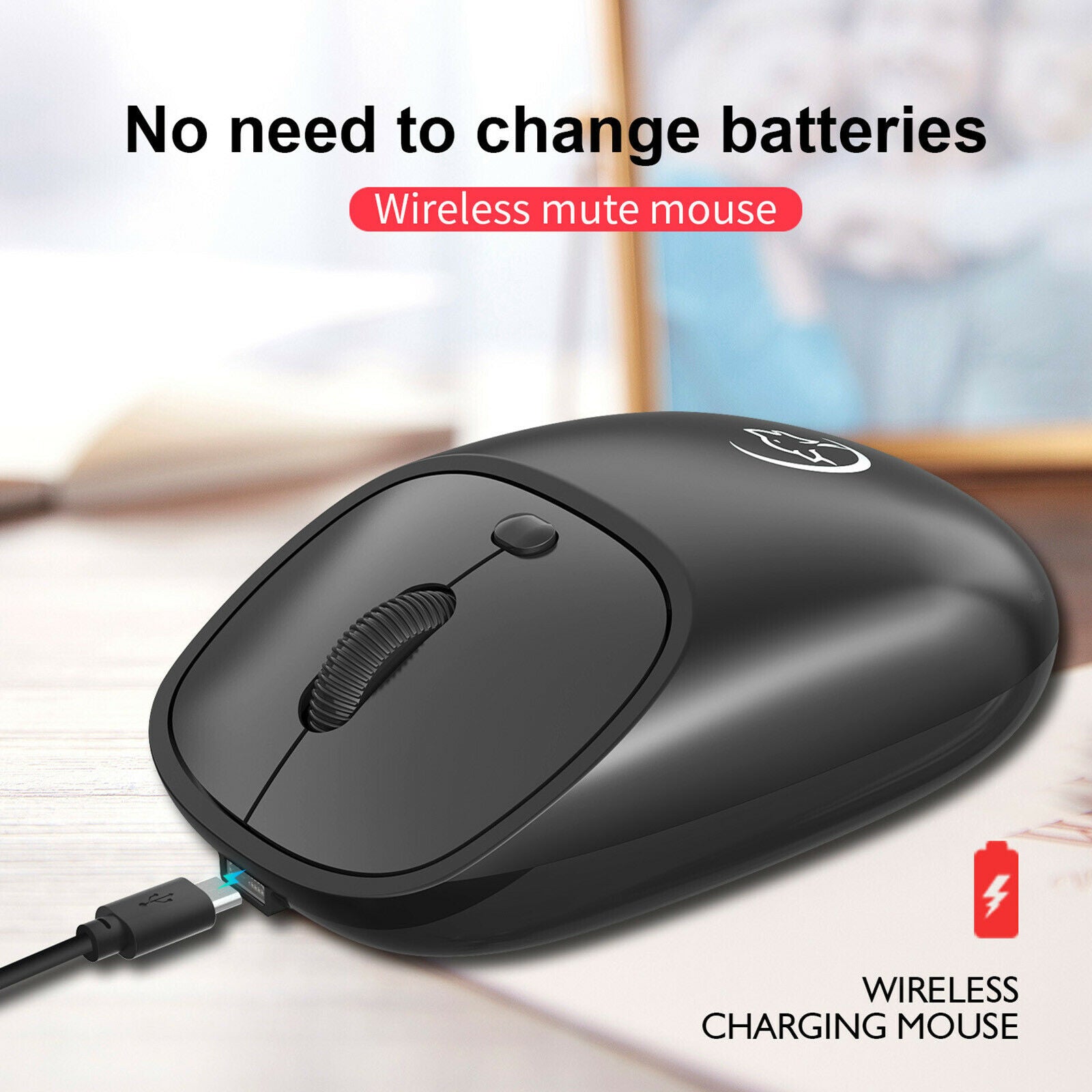 Portable 2.4G Wireless Gaming Mouse Rechargeable Mice for Desktop Laptop