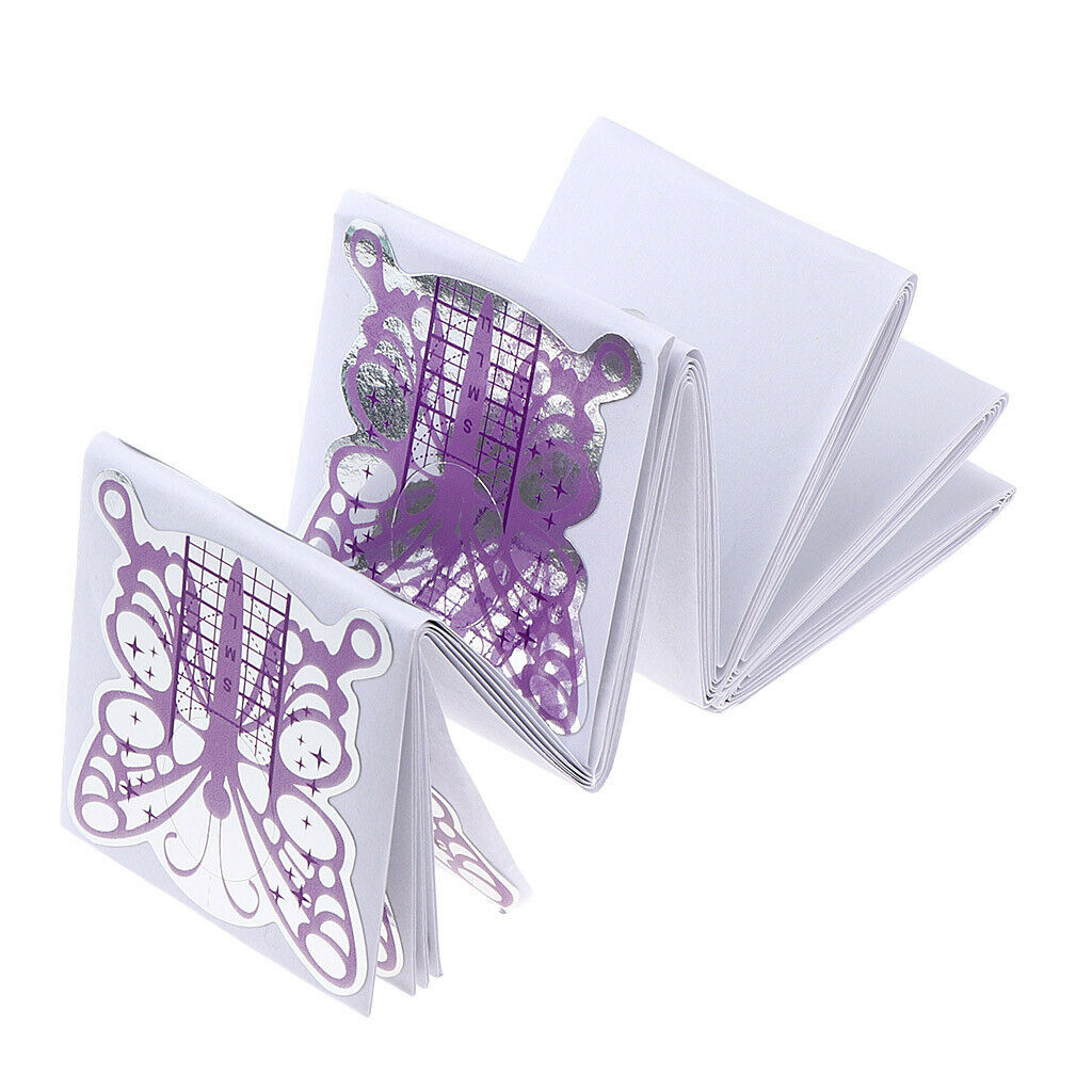 100Pcs/Pack Professional Nail Art Tips Extension Guide Forms Stickers Nail Salon