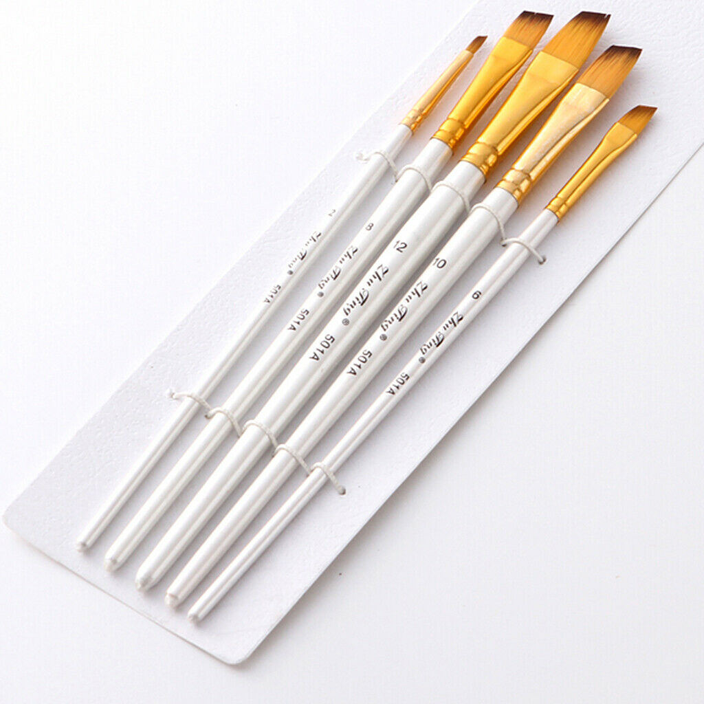 5x Per Artist Oil Acrylic Face Painting Angle Color Brush Set