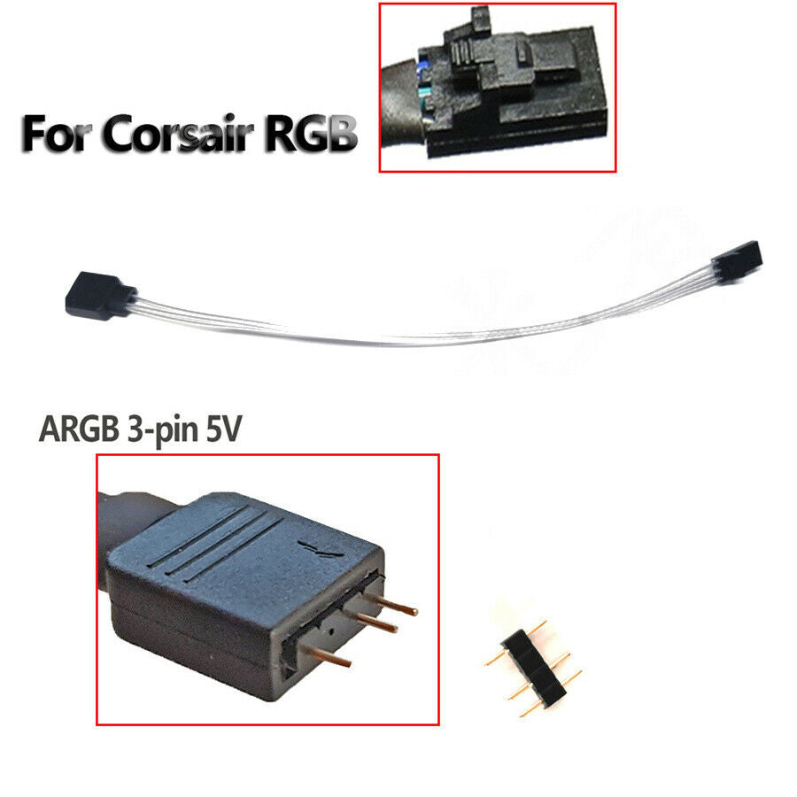 3 Pin 5V A-RGB Adapter For Corsair RGB to Aura/Mystic Light (Motherboard)