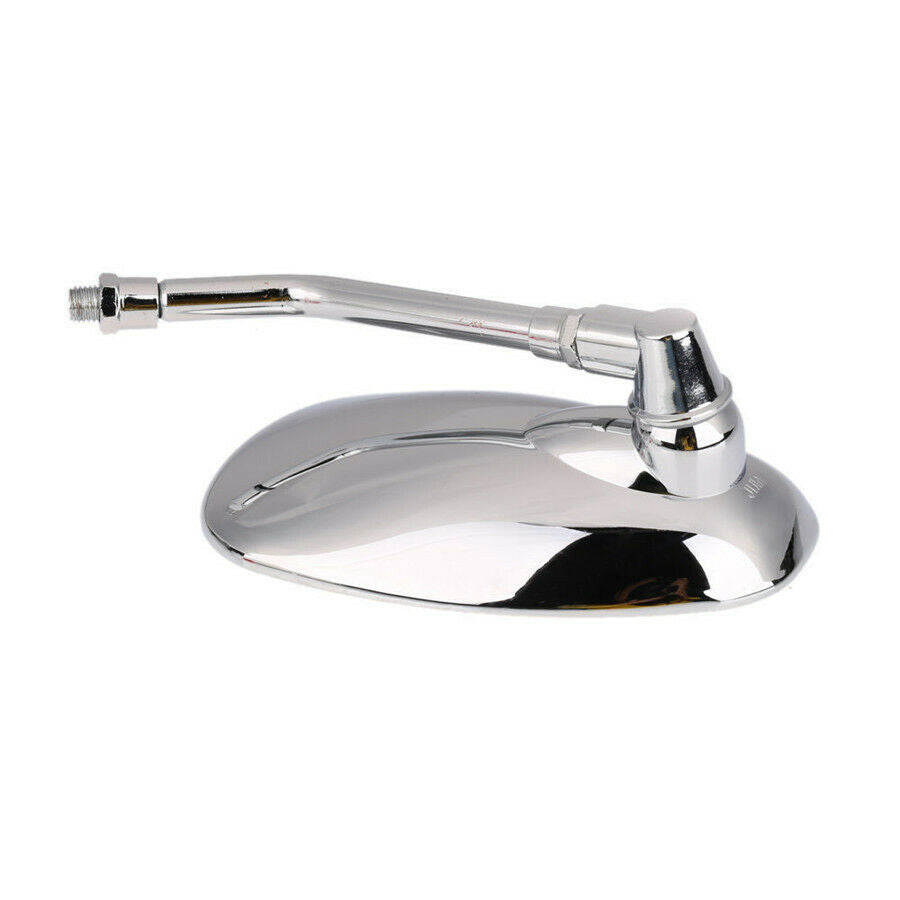 1 Pair 10mm Chrome Plate Adjustable Motorcycle White Glass Rear View Mirrors