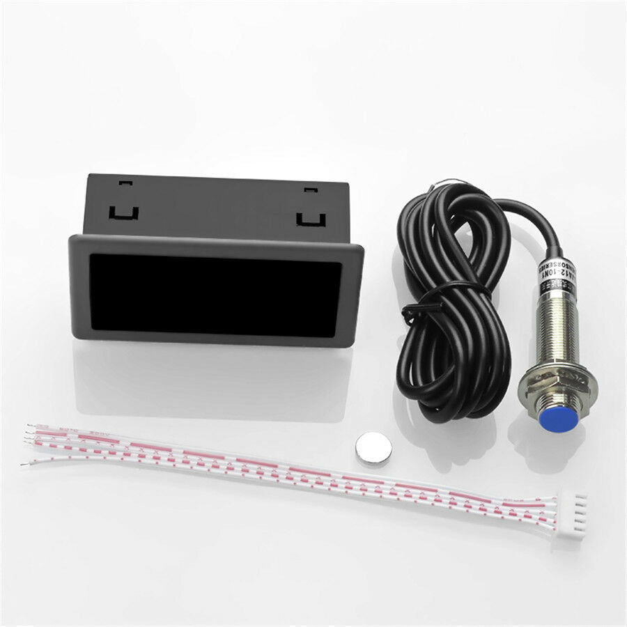 4 Digital Red LED Tachometer +Pusle Signal NPN Proximity Switch Sensor 3 Wires