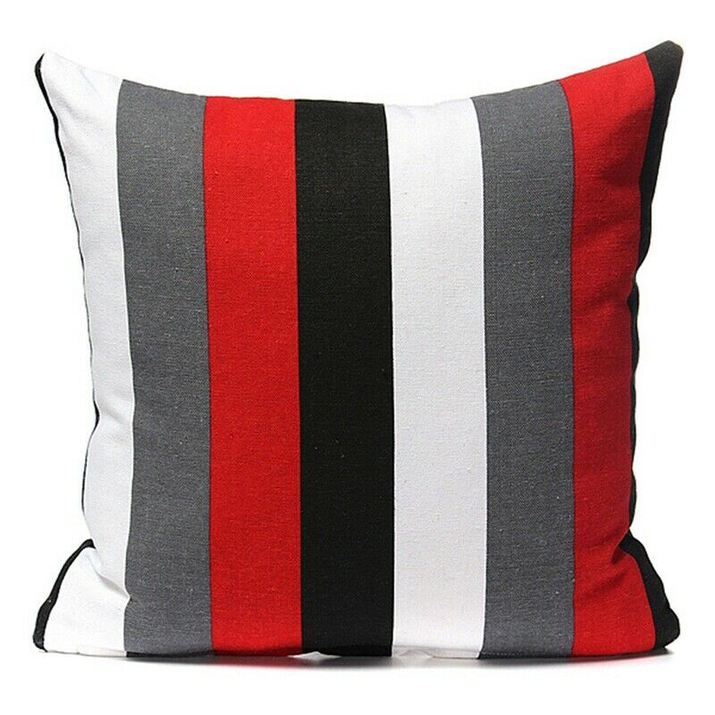 Pillow 40x40 Pillow cotton pillowcase White - gray - red - black stripes O8O2O2