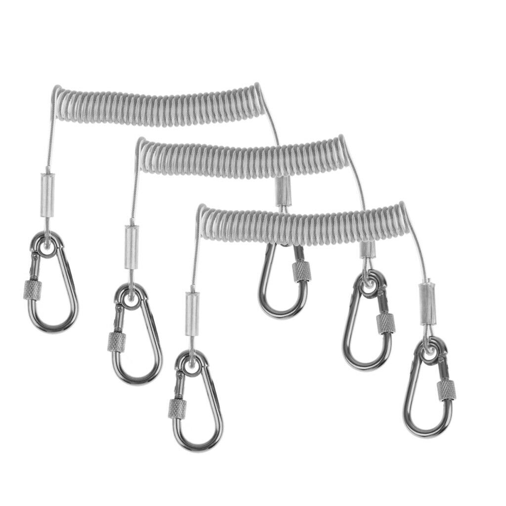 3x 1.6m Retractable Steel Wire Coiled