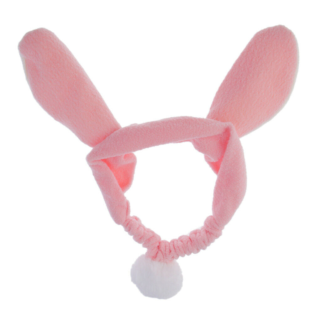 Lovely Rabbit Ears Hair Band Soft Flocking Head Wrap Makeup Headband Pink