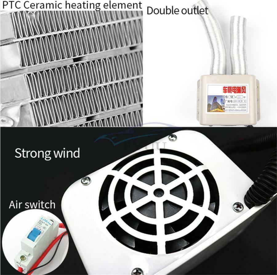 12V 800W Dual Vent Single Switch Automobile Heater Air Window Defroster Demistor