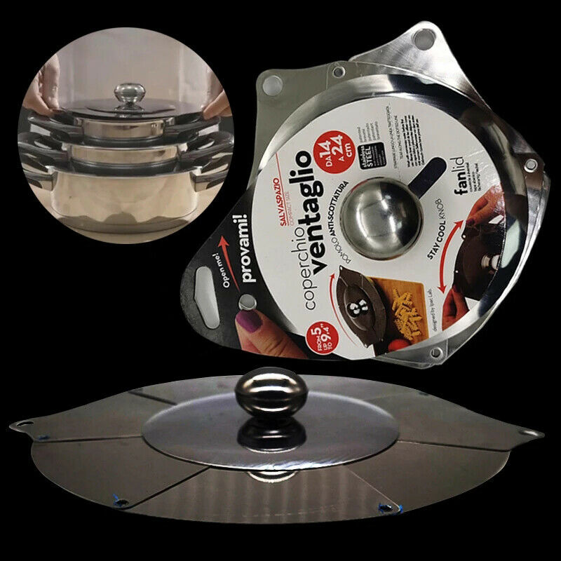 Stainless Steel Pot Lid Retractable Lid Adjustable Variety Lid Anti-SputteriBDA