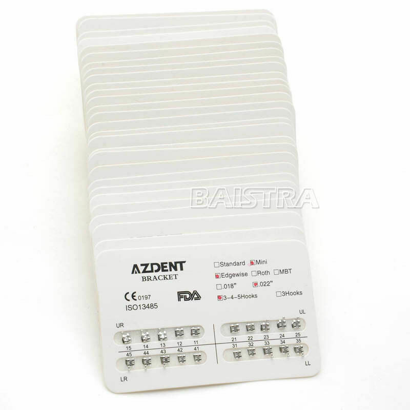 20Packs Dental Orthodontic Bracket Edgewise Mini Slot.022 & Hooks 34-5 AZDENT CA