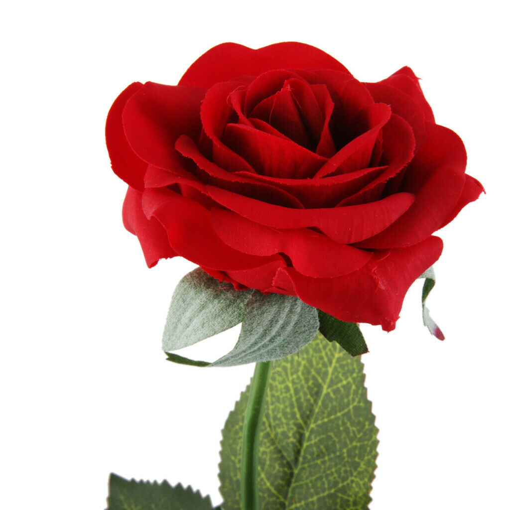 2Pcs Red Artificial Roses for Decorations, Artificial Flowers Roses Long Stem
