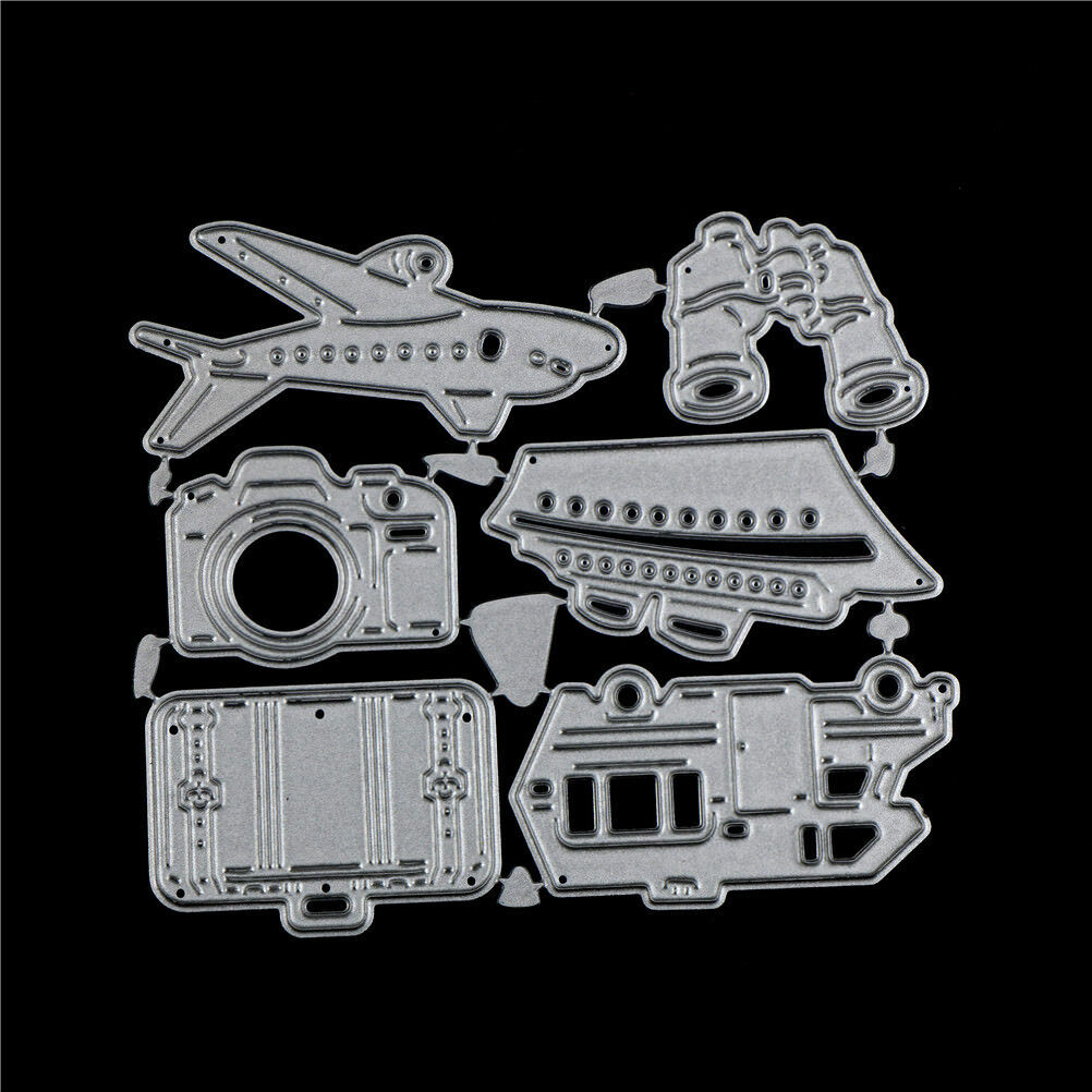 1set travel kit plane car Metal Cutting Dies Stencil DIY Scrapbook Decorat.l8
