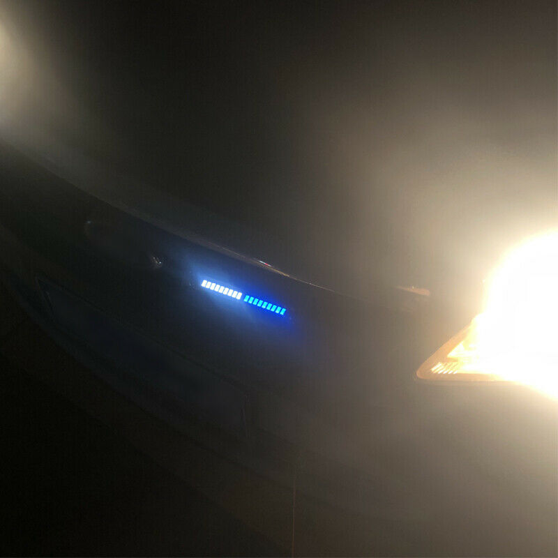12V LED Car Front Bumper White & Blue Glow Grille Lamp Decoration Day Lighting