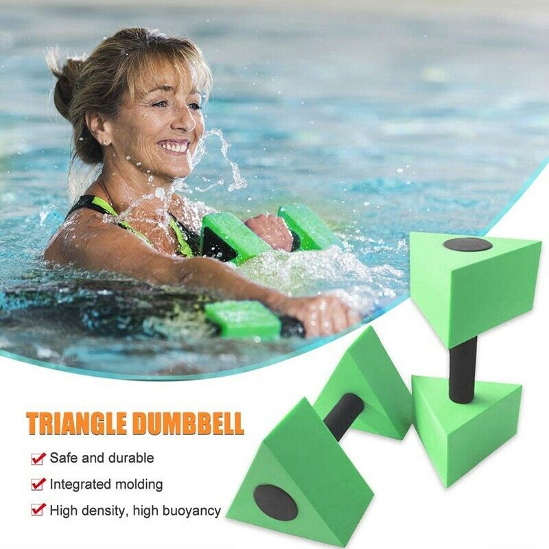 2 Pcs EVA Triple-cornered Water Floating Dumbbell for Aquatic Water ExerciseT9R1