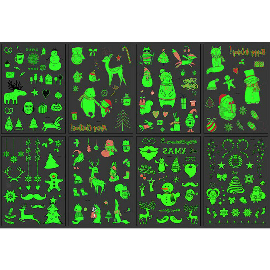 Pieces Stickers Christmas Snowman Santa Elk Letters Water Transfer Decals 03