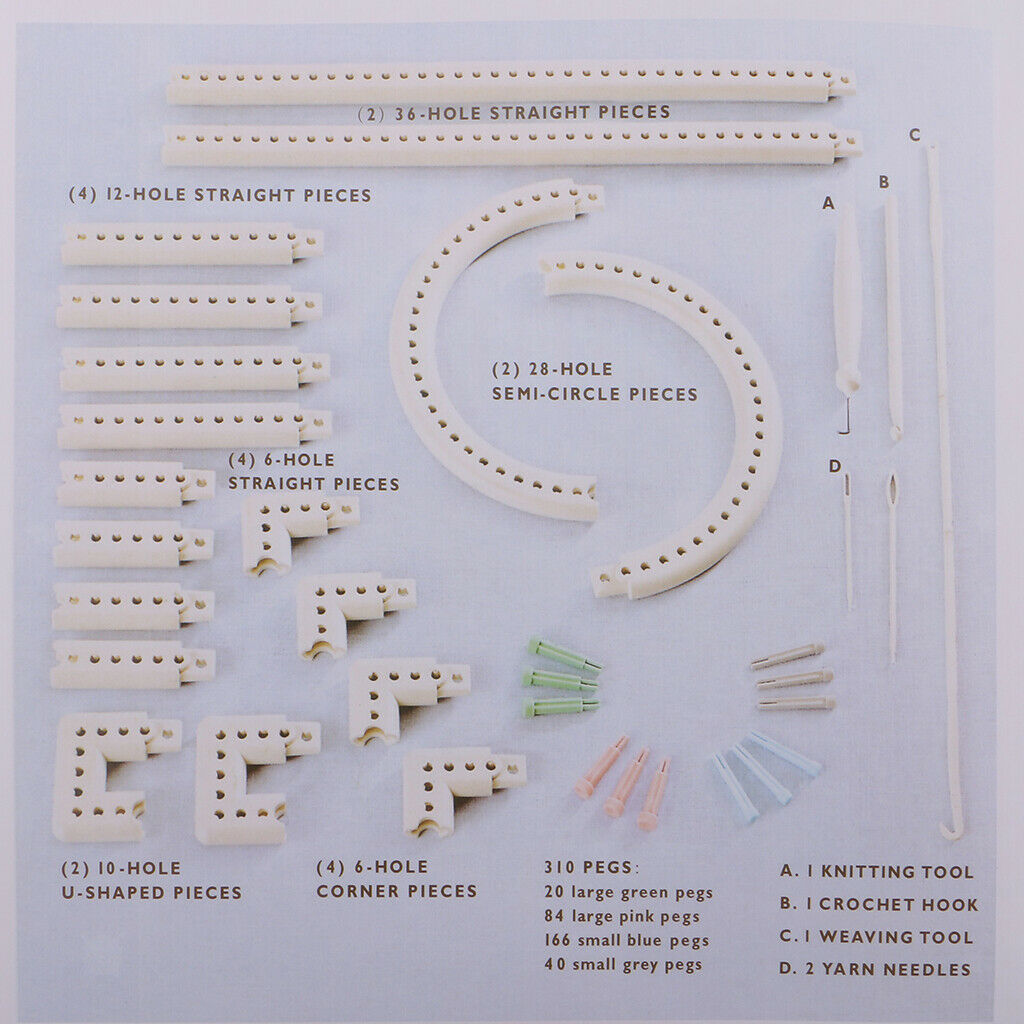 Knitting Looms Crochet Yarn Needles Board Craft Kit Socks Gloves Hats Making