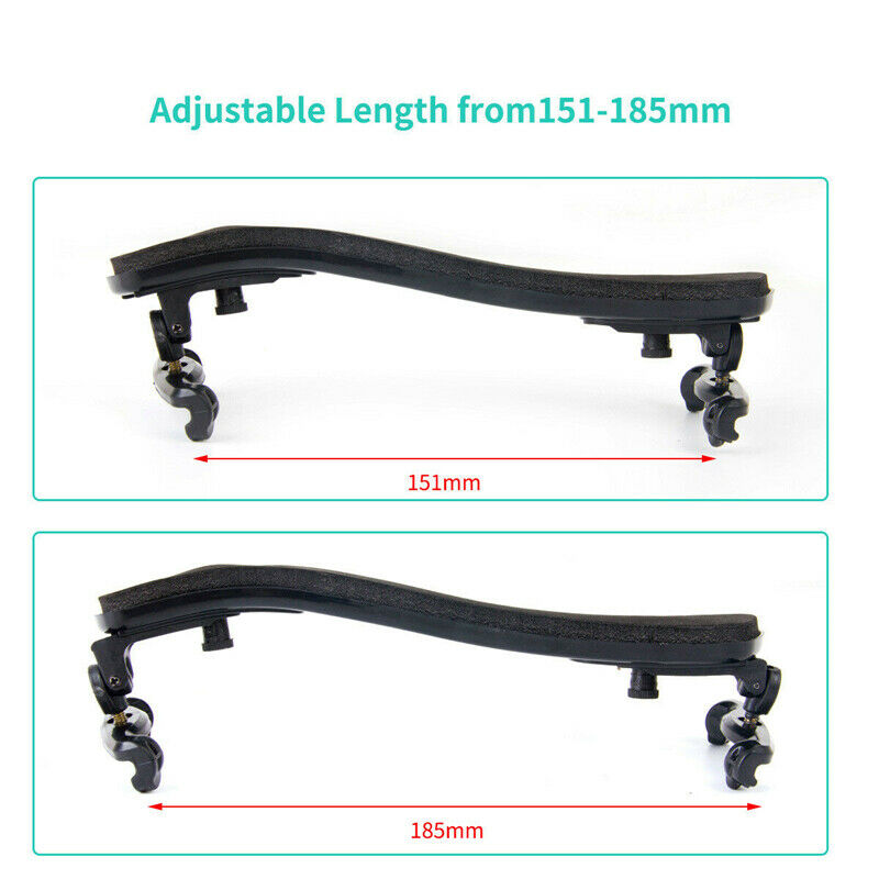 Adjustable Violin Shoulder Rest Pad Supporter Size 3/4 4/4 Height Angle Black