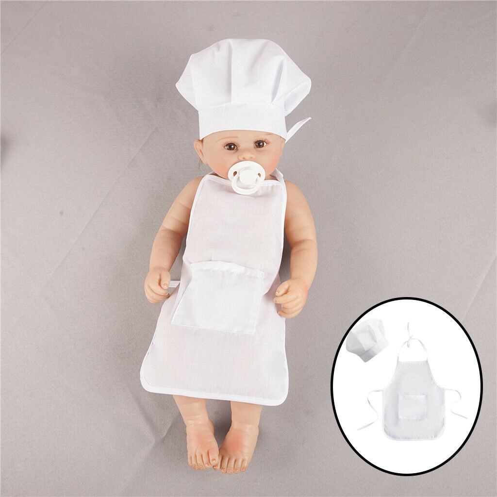 Cotton Baby Newborn Photography Prop Pretend Chef Apron Set Boy Small