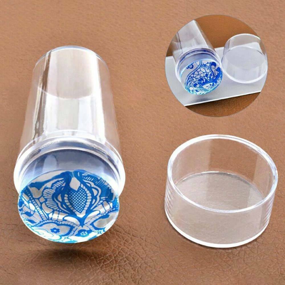 Clear Silicone Nail Art Stamping Jelly Silicone & Scraper Decors Plate Manicure!