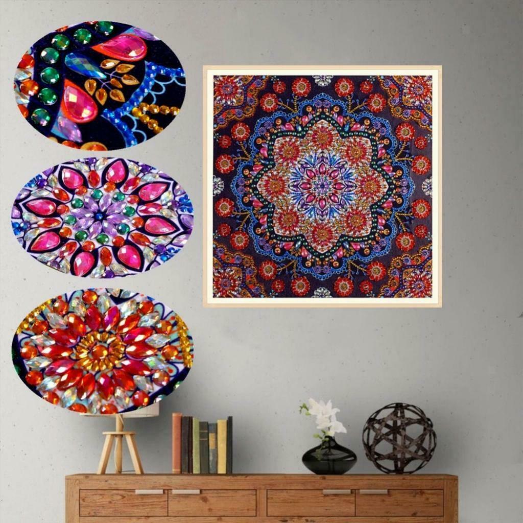 Special Shaped Flower Diamond Painting Kit Cross Stitch Kits DIY Gift Red