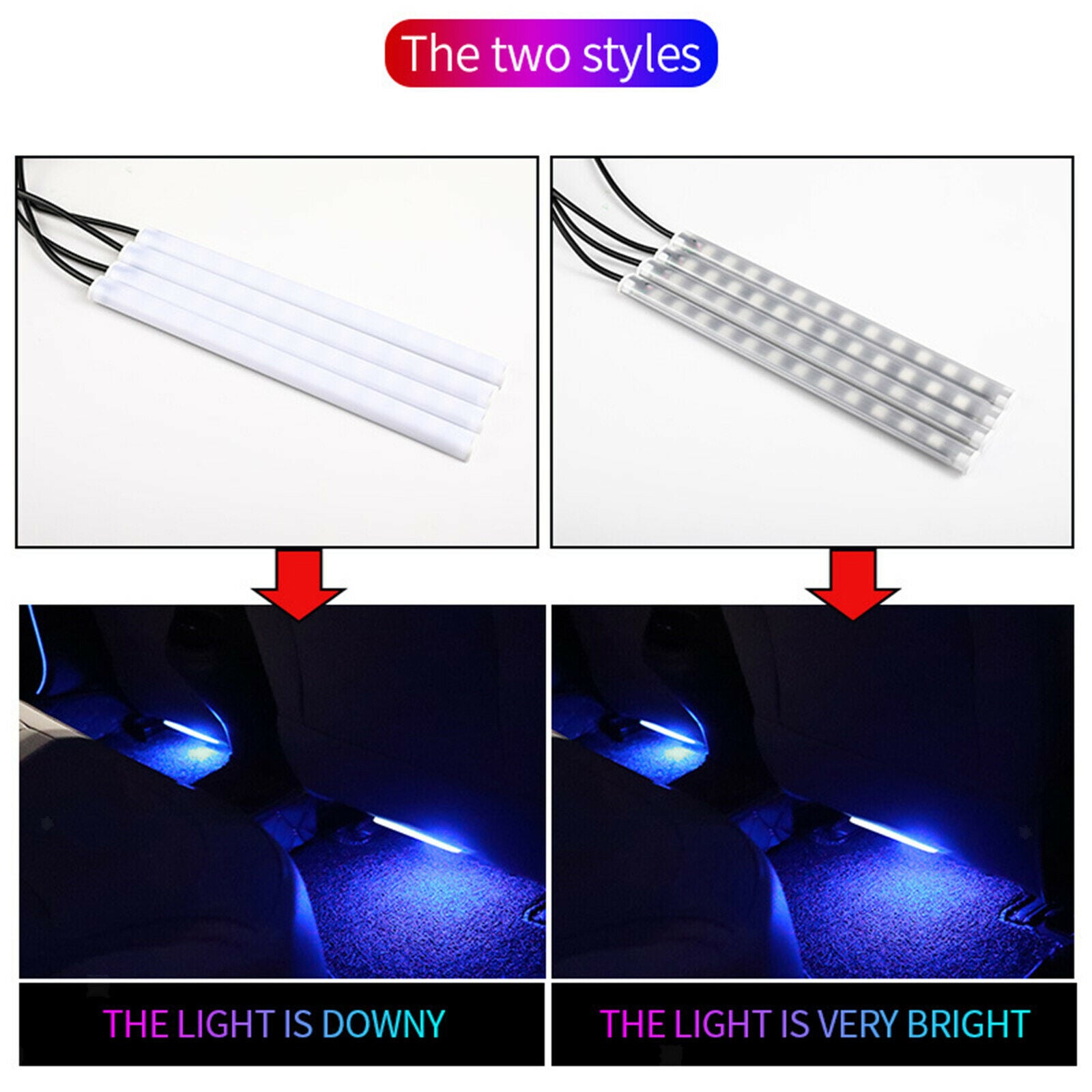 Car Light LED Strip Interior Lamp Atmosphere Lamp RGB Decorative USB Plug
