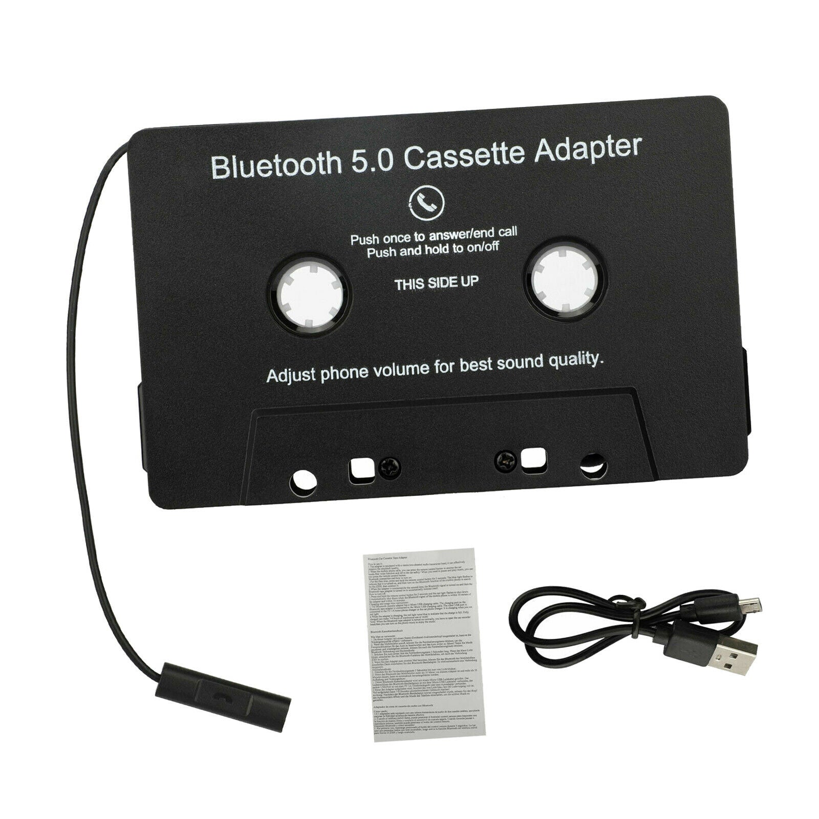 Universal Bluetooth Cassette to Aux Adapter with Stereo Audio with 3.5mm
