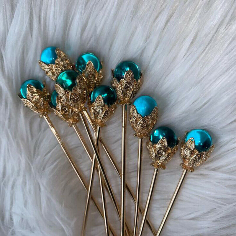 1Pc Blue Hair Claw Plate Hairpin Headdress Hair Sticks Ornaments Ancient .l8
