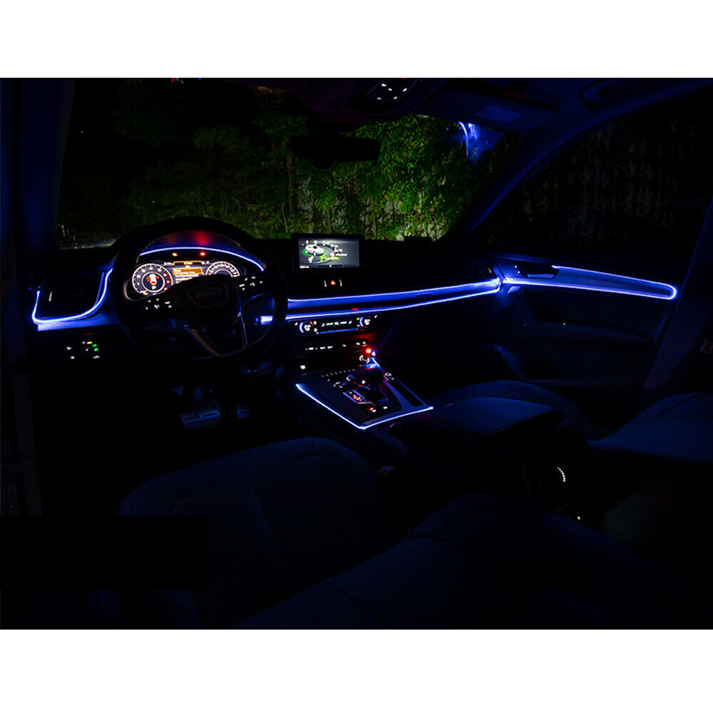 2M Blue EL Wire Car Interior Decor Fluorescent Neon Cold Strip light