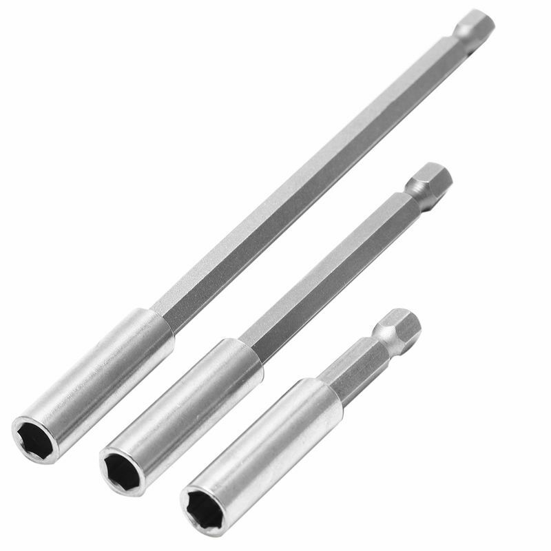 3Pc 1/4 Hex  Release Magnetic Screwdriver 60/100/150mm Extension Bit Holder Q4C4