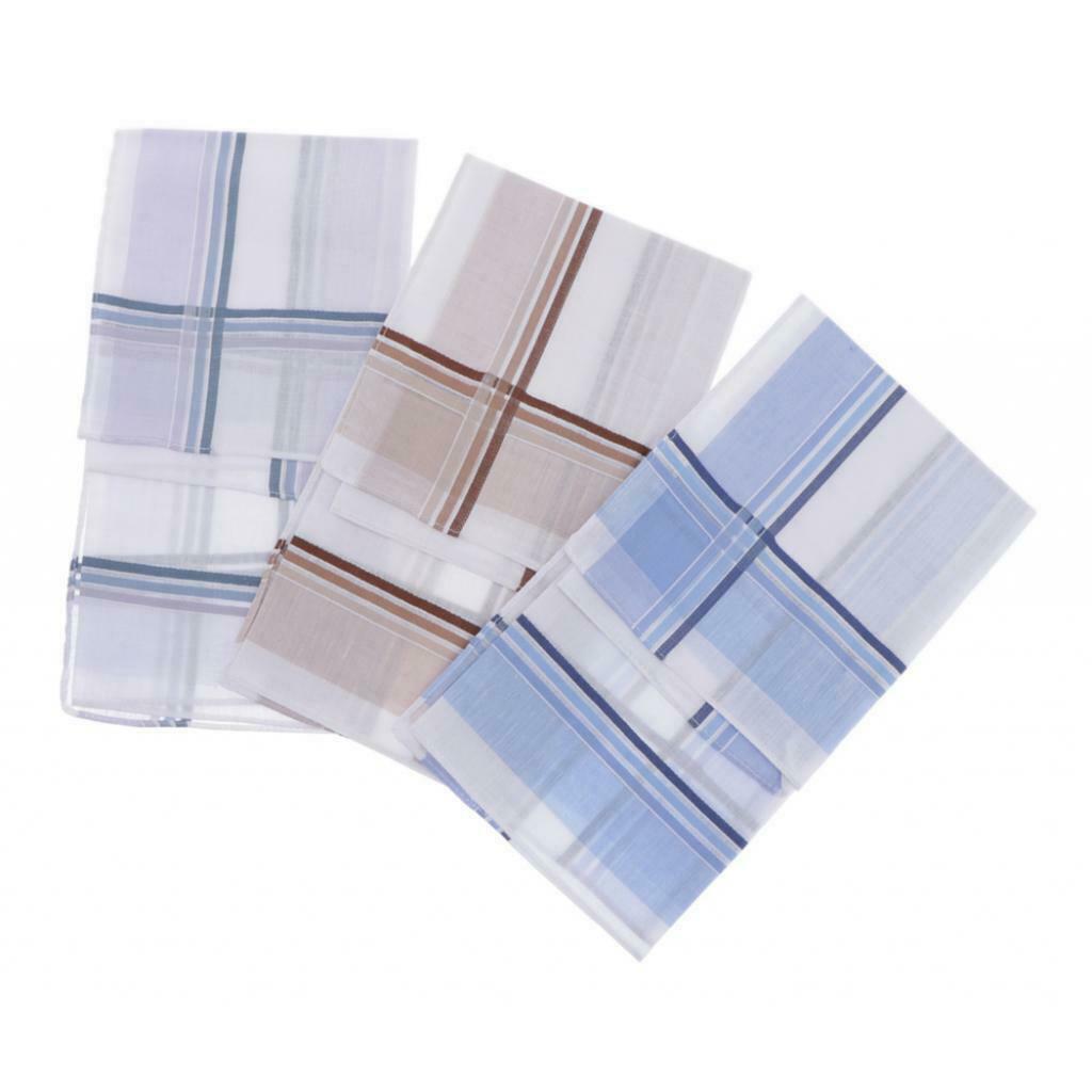 3pcs Handkerchiefs Plaids Square Hanky Comfy Soft Kerchiefs Party Hankie
