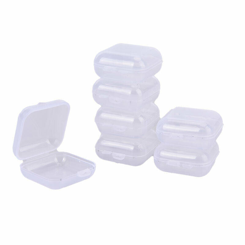 25Pcs Small Boxes Square Transparent Plastic Box Jewelry Storage Case Contai JD