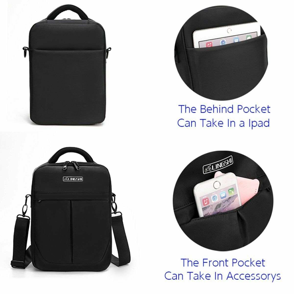 For DJI MAVIC Air 2 Waterproof Storage Bag Carrying Case W/ Shoulder Strap Parts
