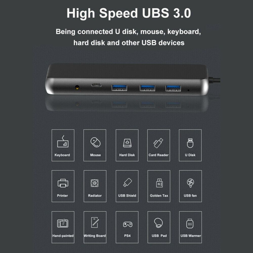USB C Laptop Docking Station USB 3.0 HDMI VGA RJ45 PD HUB For Laptop Macbook LIN