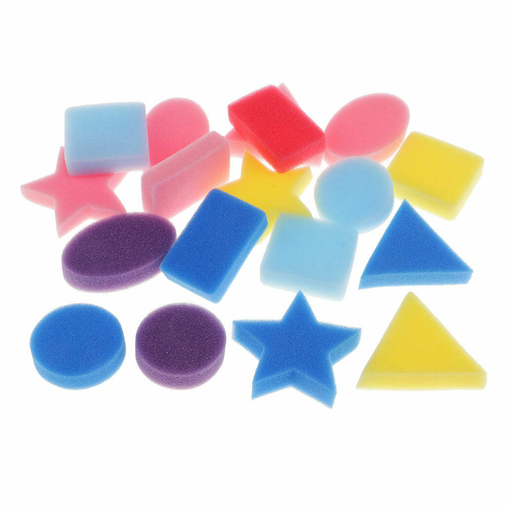 18pcs Geometric Shape Painting Sponges Stamp Set Kids Art Craft Painting
