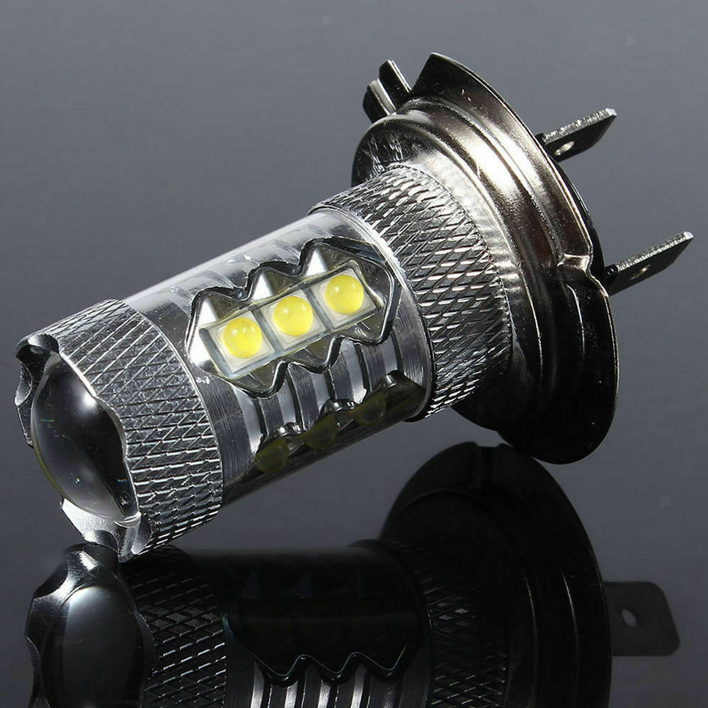 2pcs Car H7 80W LED Fog Tail Driving Front Head Light Lamp Bulb White Bright