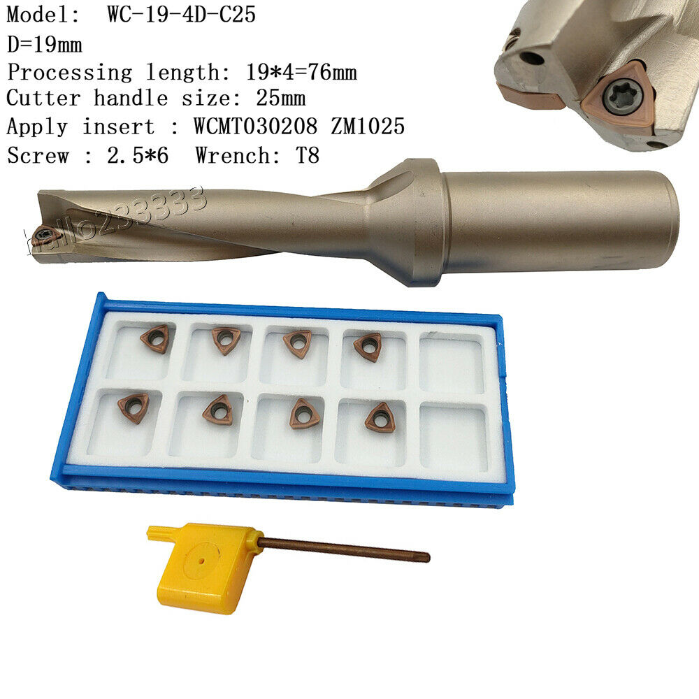 WPD-190-4D-C25 19mm U drill indexable drill +5PCS WCMT030208 ZM1025 CNC insert