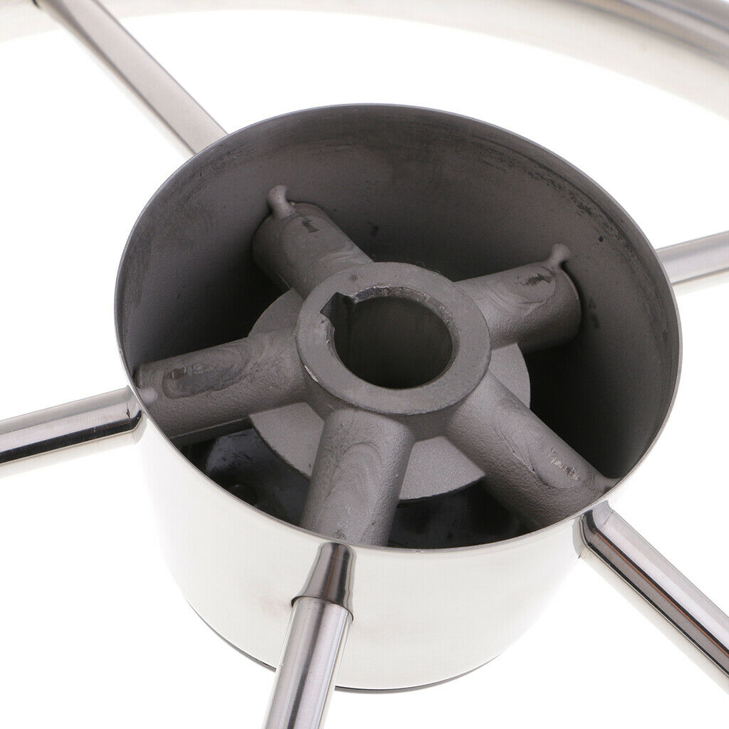 13-1/2 Inch Stainless Boat Marine 5 Spoke  Steering Wheel with Knob