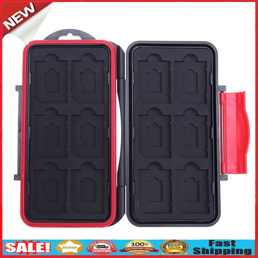 All in One Storage Memory Card Case Waterproof Shockproof 12SDTF Cards Box @