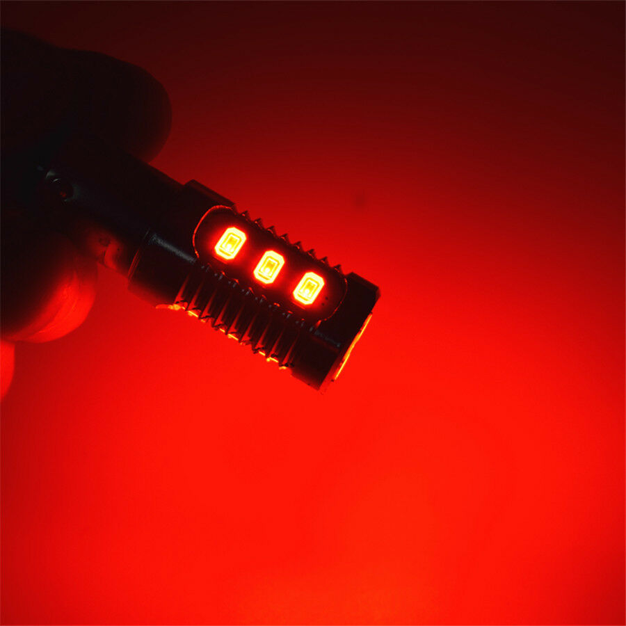 2x 1157 Red LED Flashing Strobe Blinking Brake Tail Light 17*40mm Long-lasting