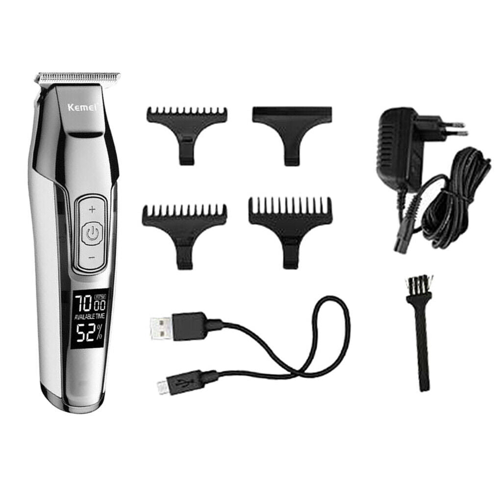 Pro Electric LCD Men Hair Clipper Cutter Razor Haircut Machine EU Plug