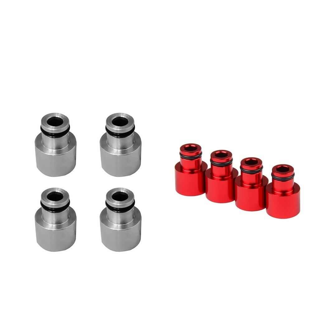 8pcs Red+Sliver Fuel Injector Adapters for   RDX B16 B18 D16Z D16Y