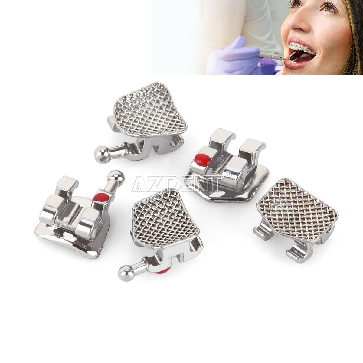 50XAZDENT Dental Orthodontic Metal Brackets Braces Standard Roth 022 Hooks 3 4 5