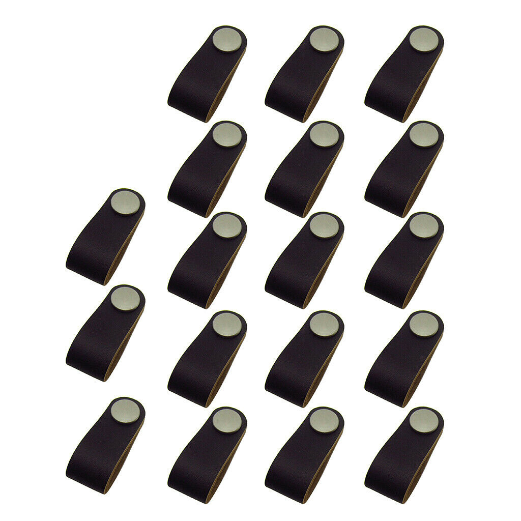 18pcs Nordic Wardrobe Cabinet Door Handle Soft PU Leather Door Handles For