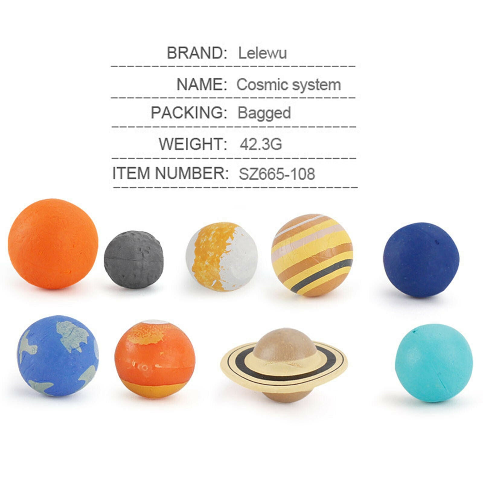 Colorful PU Planet Ball Solar System for Kids Universe Elastic Planetary