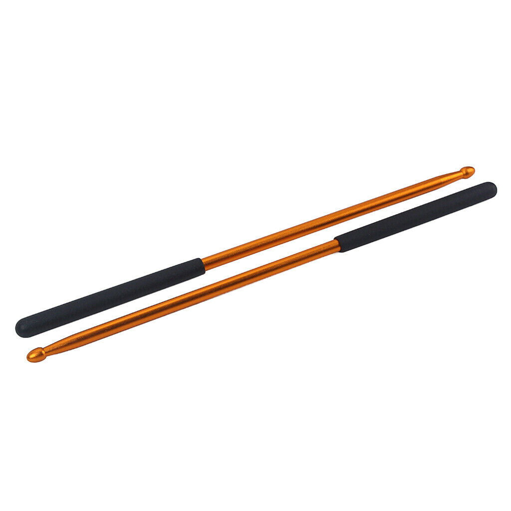 1 Pair 5A Metal Drum Stick for Jazz Drum and Dumb Drum Pad Practicing Golden